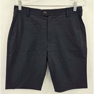 7 FOR ALL MANKIND Shorts Mens 31 Blue Chino Flat Front Regular Fit Stretch Waist